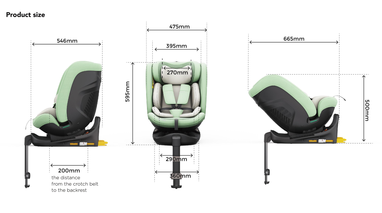 Baby Brightness ArmorMax Pro 360° Rotating Car Seat with Slide Function – Blue