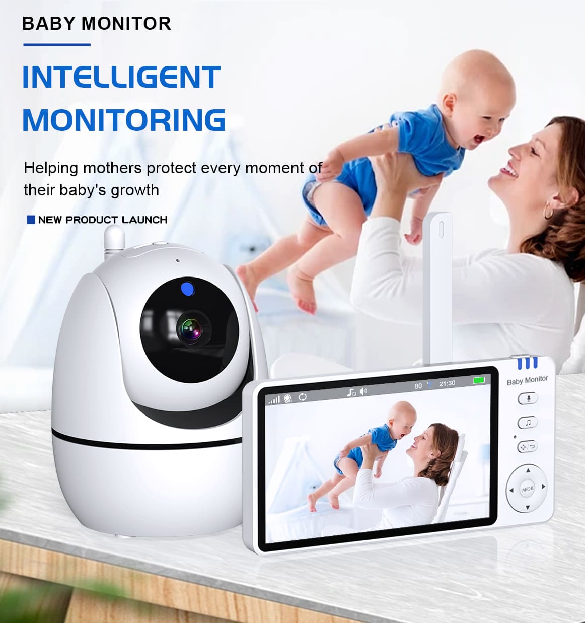 5”LCD HD Pan & Tilt Infrared Night Vision Baby Monitor - image 3