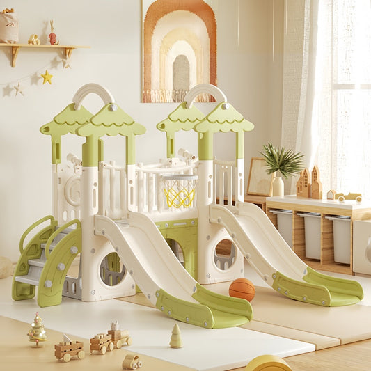 Kids Slide Playground – Mint Green / White