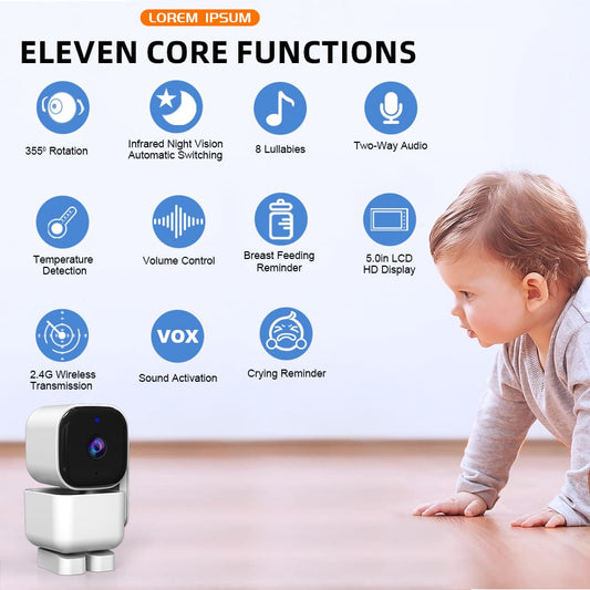 5”LCD HD Pan & Tilt Infrared Night Vision Baby Monitor - image 2