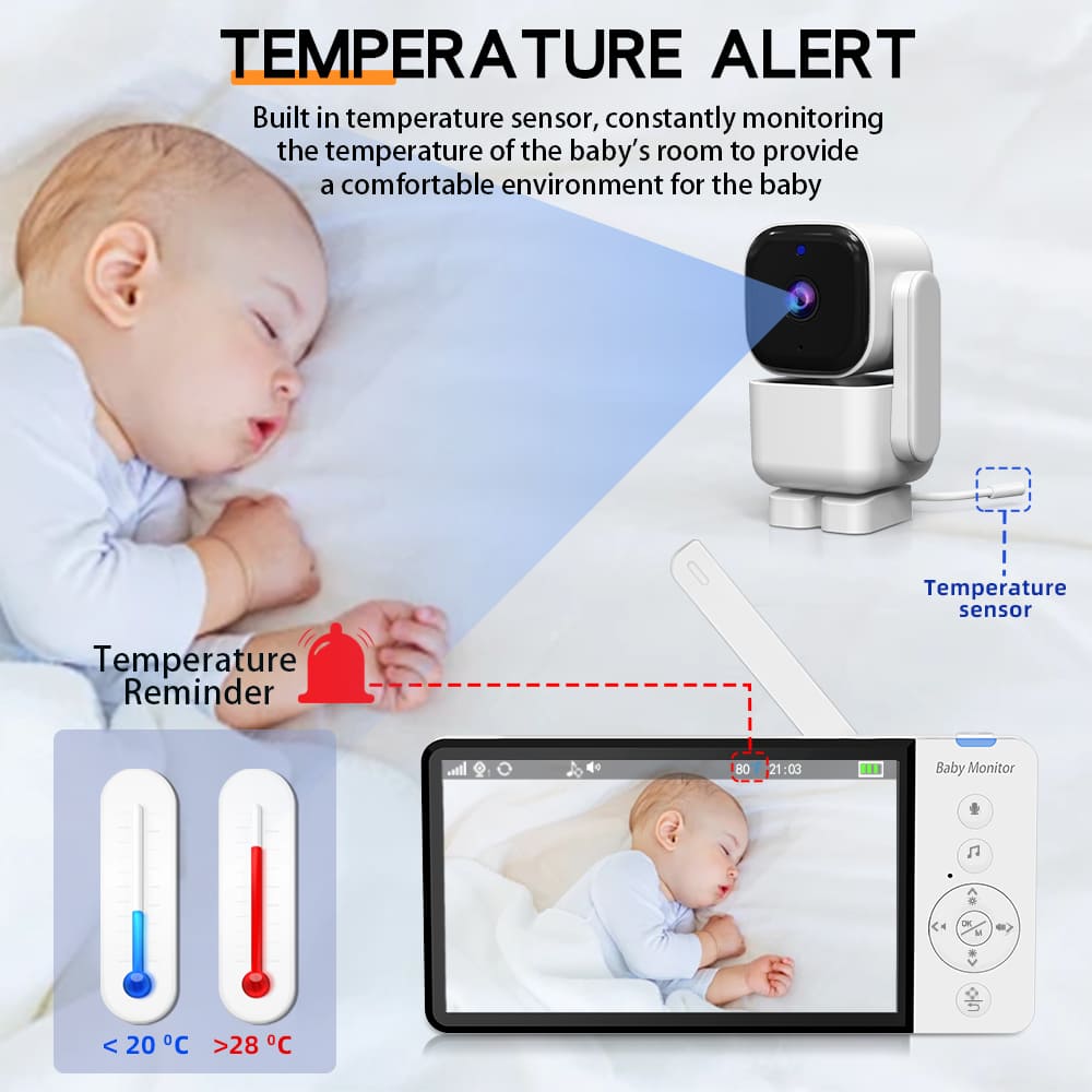 5”LCD HD Pan & Tilt Infrared Night Vision Baby Monitor - image 7