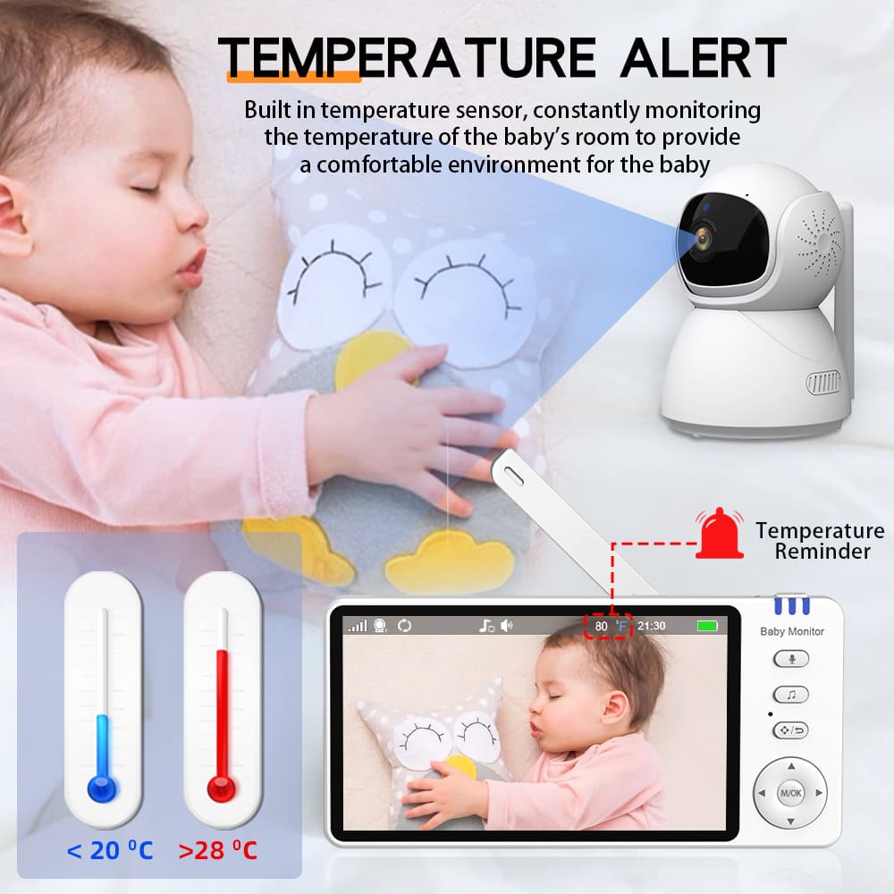 5”LCD HD Pan & Tilt Infrared Night Vision Baby Monitor - image 10