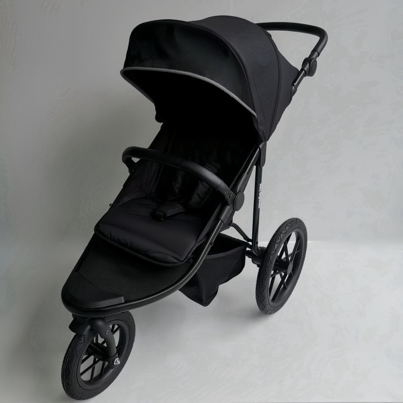 Newborn Pram – EasyGo 2+ Three Wheel Stroller (Black) - image 2