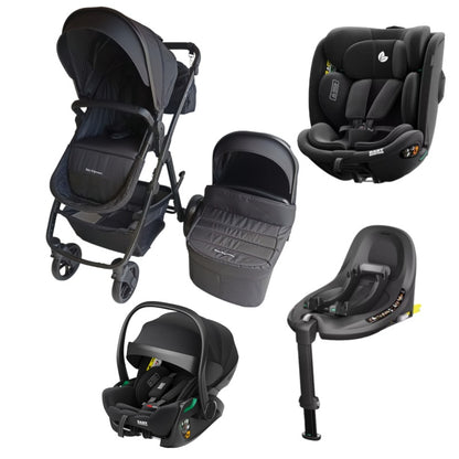 Pre-order Newborn Pram – Palms 1+ Stroller with Carrycot + Reclining Infant Capsule + 360 Car Seat and Rotating ISOFIX Base (