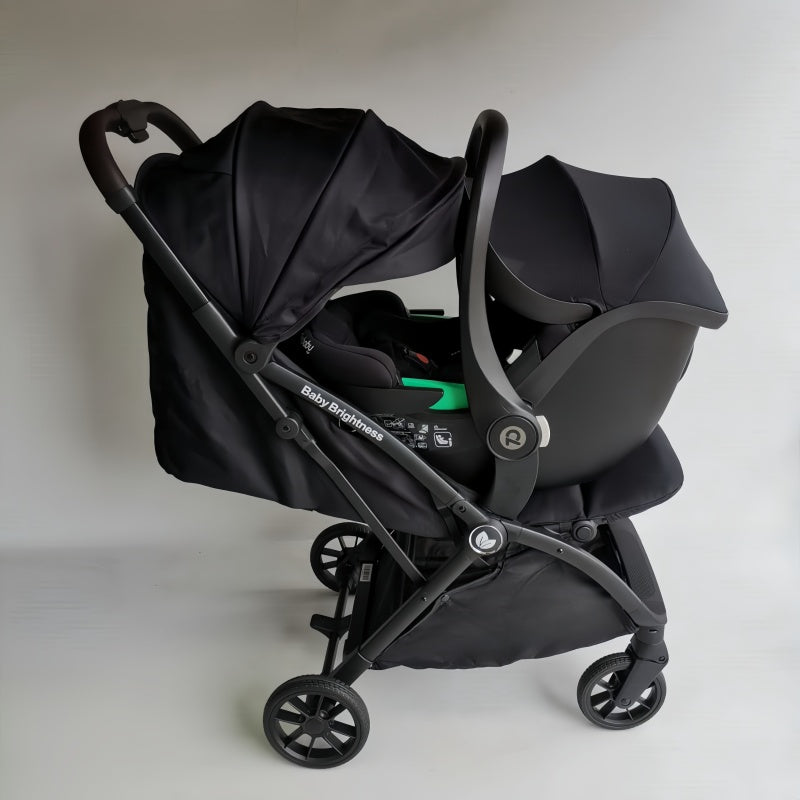 Pre-order Newborn Pram & Capsule – FlexGo Auto Folding Stroller with Capsule + Rotating ISOFIX Base (Black) - image 9