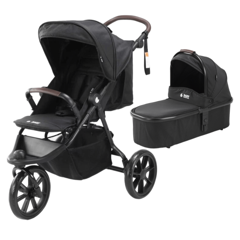 Baby Brightness ELIO Three Wheel Pram And Carrycot - Black