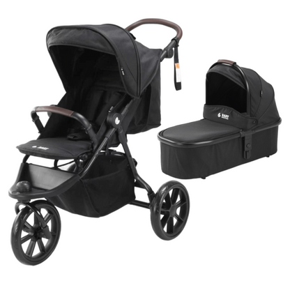 Baby Brightness ELIO Three Wheel Pram And Carrycot - Black