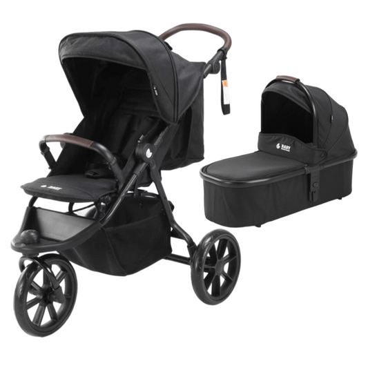 Baby Brightness ELIO Three Wheel Pram And Carrycot - Black