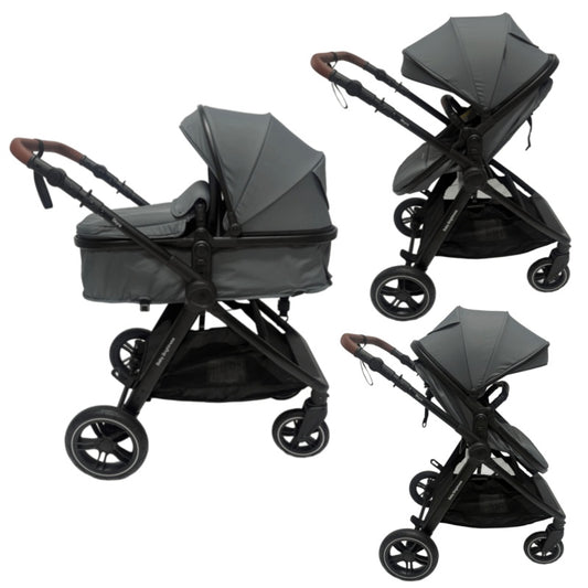 Skyra 2-in-1 Newborn Pram & Bassinet Stroller（Grey）