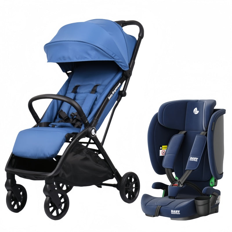 Travel Pram – FlexGo Lightweight Auto Folding Stroller with Booster Seat  (Blue)