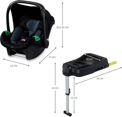 Pre-order Skyra 2-in-1 Newborn Pram & Bassinet Stroller with Car Seat and ISOFIX Base (Black) - image 40