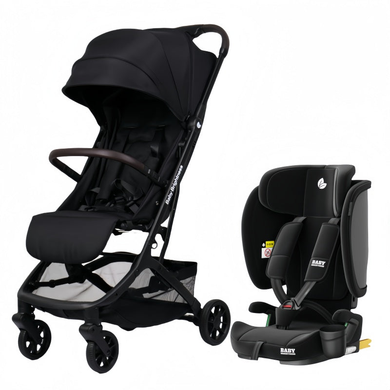 Travel Pram – AirGo Lightweight Stroller with ISOFIX Booster Seat (Black)