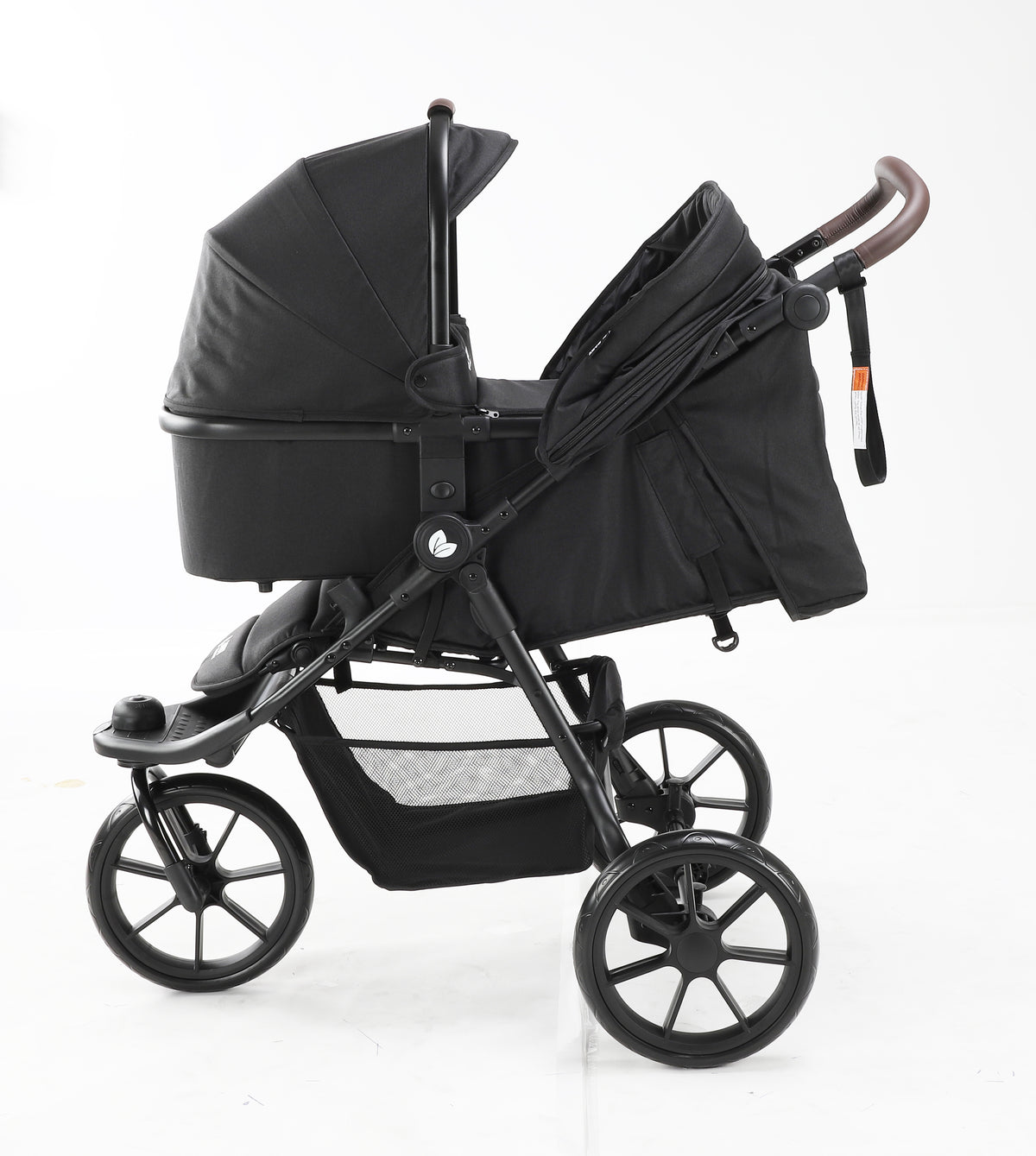 Baby Brightness ELIO Three Wheel Pram And Carrycot - Black