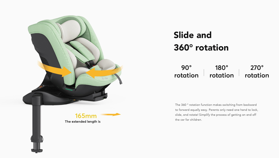 Baby Brightness ArmorMax Pro 360° Rotating Car Seat with Slide Function – Blue