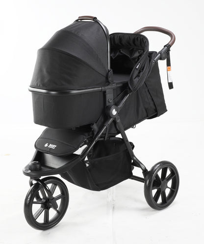 Baby Brightness ELIO Three Wheel Pram And Carrycot - Black