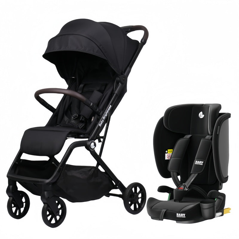 Pre-order Travel Pram – SwiftGo Lightweight Stroller with ISOFIX Booster Seat (Black)