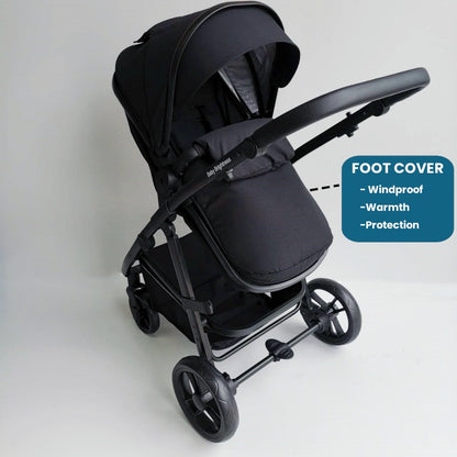 Newborn Pram – Palms 2 in 1 Bassinet Stroller Black - image 12