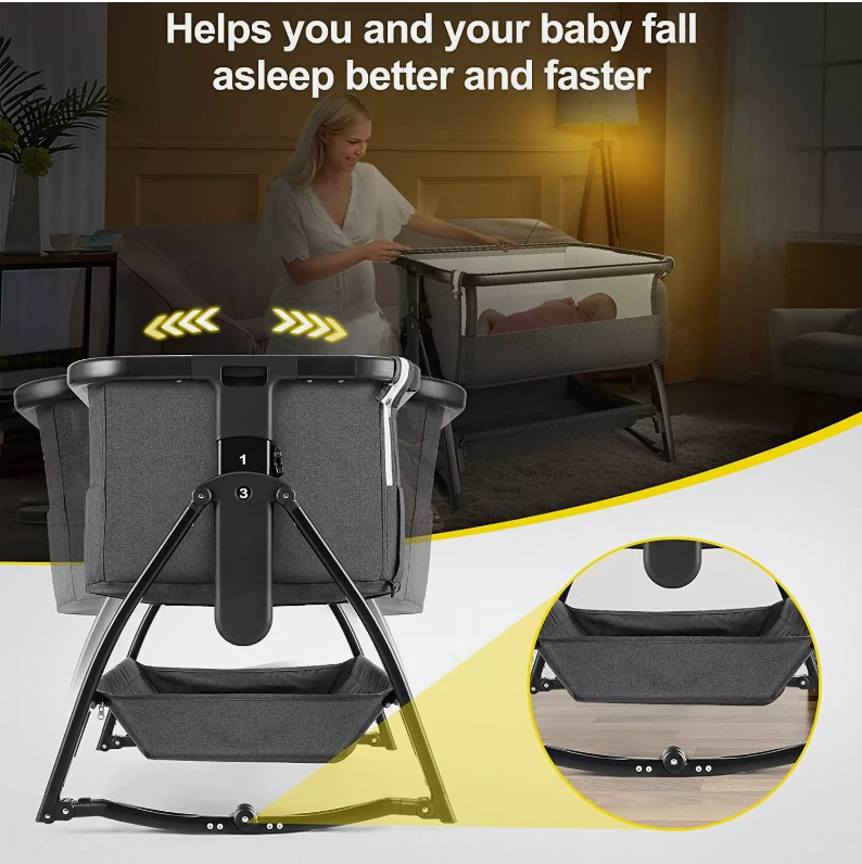 Baby Brightness Co Sleeper Bassinet Dark Grey