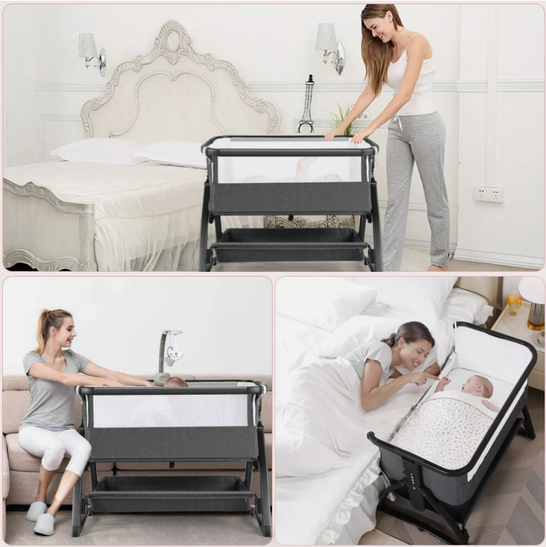 Baby Brightness Co Sleeper Bassinet Dark Grey
