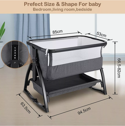 Baby Brightness Co Sleeper Bassinet Dark Grey