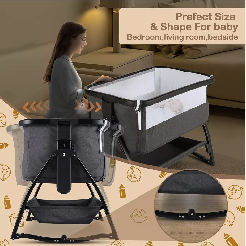 Baby Brightness Co Sleeper Bassinet Dark Grey