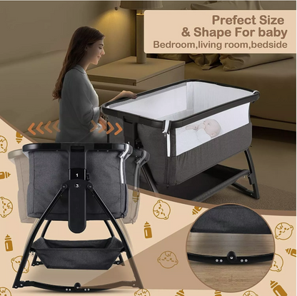 Baby Brightness Co Sleeper Bassinet Dark Grey