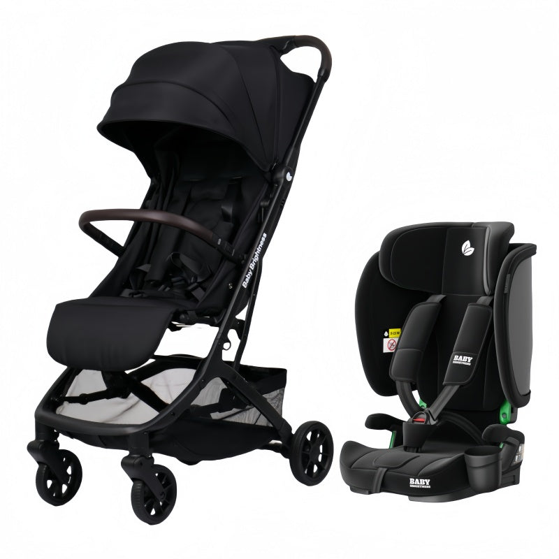 Travel Pram – AirGo Lightweight Stroller with Booster Seat (Black)