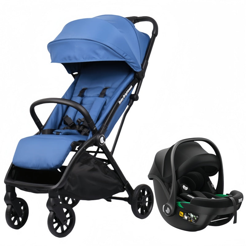 Newborn Pram & Capsule – FlexGo Auto Folding Stroller with Capsule (Blue)