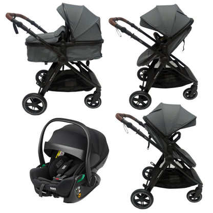 Skyra 2-in-1 Newborn Pram & Bassinet Stroller and Reclining Car Seat (Grey)