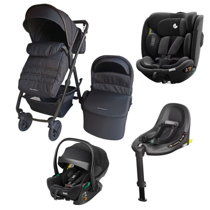 Pre-order Newborn Pram – Palms 2+ Stroller with Carrycot+ Reclining Infant Capsule + 360 Car Seat and Rotating ISOFIX Base (B