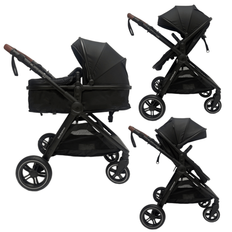 Skyra 2-in-1 Newborn Pram & Bassinet Stroller（Black）