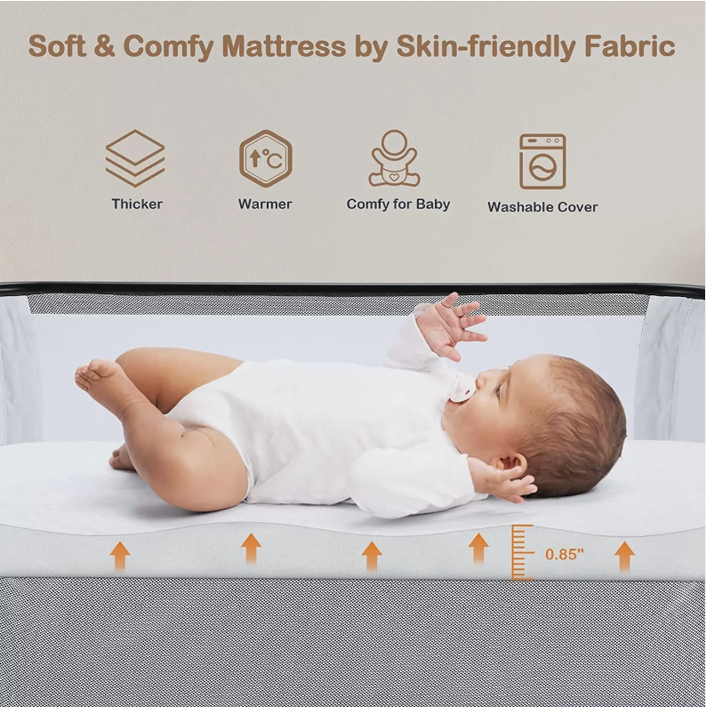 Baby Brightness Co Sleeper Bassinet Dark Grey