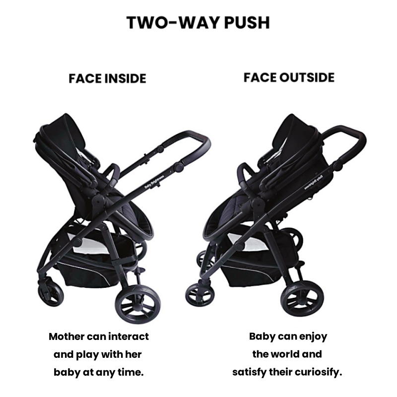 Newborn Pram – Palms Stroller with Bassinet and Car Seat (Black) - image 4