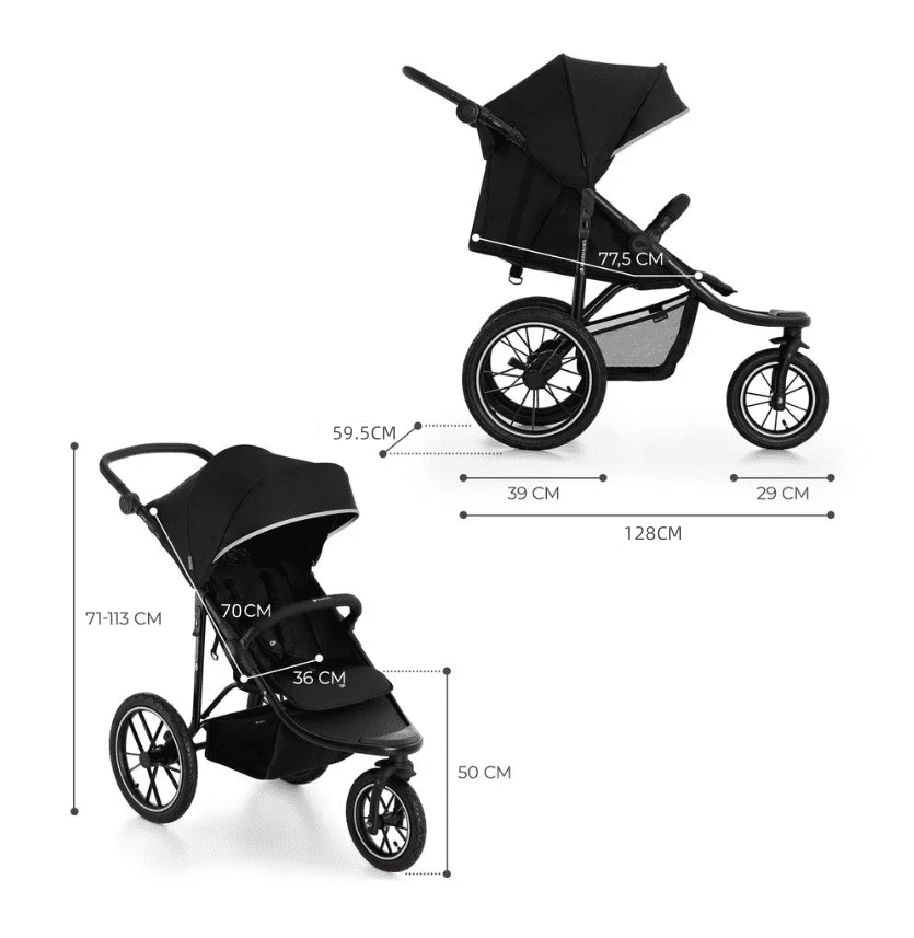 Pre-order Newborn Pram – EasyGo 2+ Three Wheel Stroller with Car Seat and Rotating ISOFIX Base (Black) - image 16
