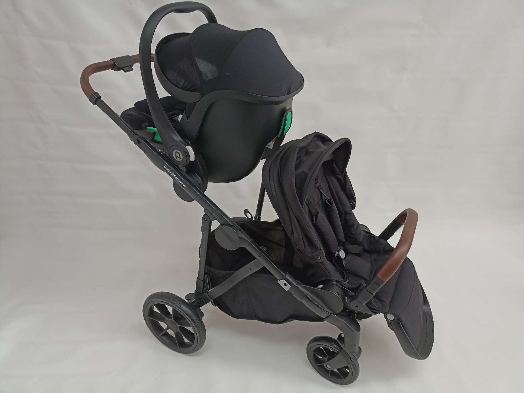 Pre-order Baby Brightness Luxe Double Pram with Twin Bassinets + Infant Capsules + 360 Car Seats and Rotating  - image 12