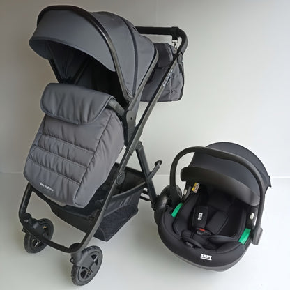 Newborn Pram – Palms 2+ Stroller with Infant Car Seat (Grey)