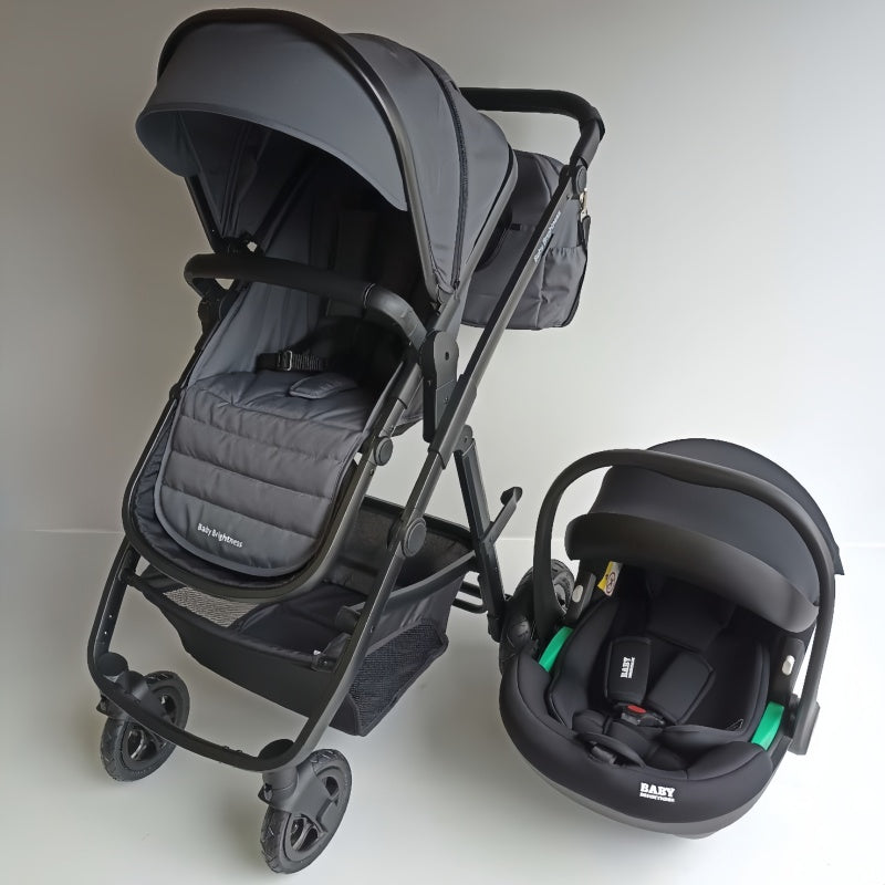 Newborn Pram – Palms 2+ Stroller with Infant Car Seat (Grey) - image 2
