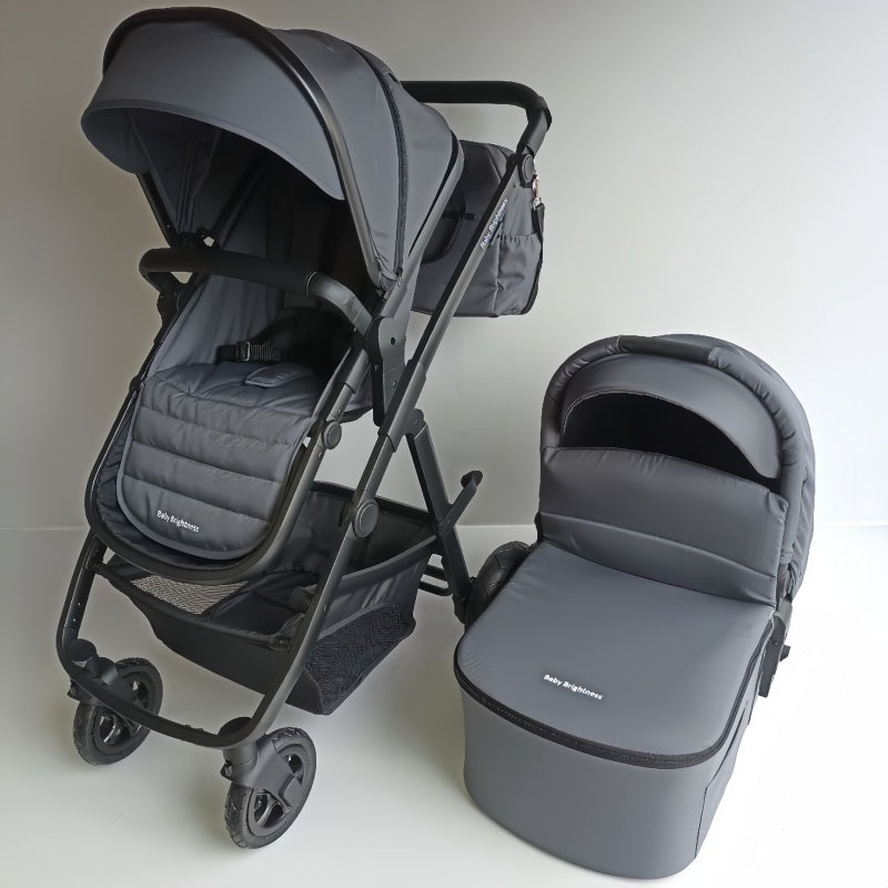 Newborn Pram – Palms 2+ Stroller with Carrycot (Grey) - image 2