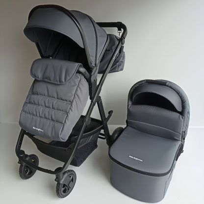 Newborn Pram – Palms 2+ Stroller with Carrycot (Grey)