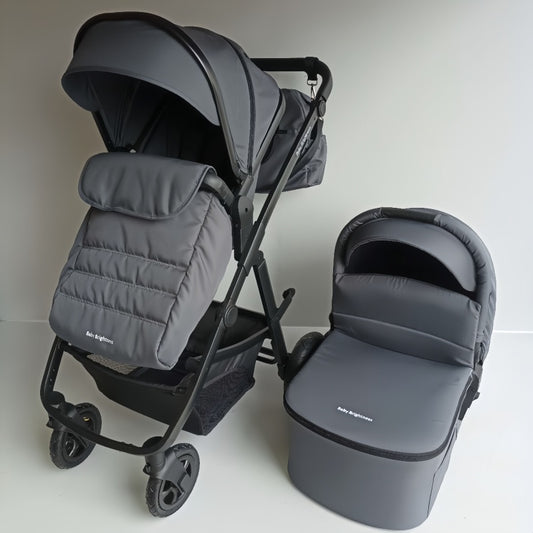 Newborn Pram – Palms 2+ Stroller with Carrycot (Grey)