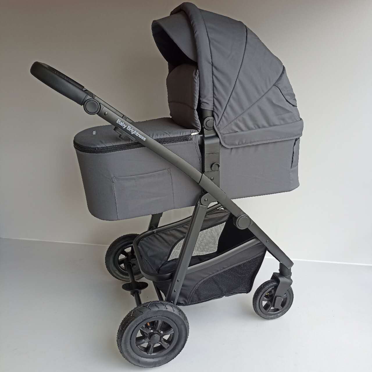 Newborn Pram – Palms 2+ Stroller with Carrycot (Grey) - image 25