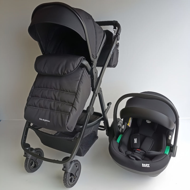 Newborn Pram – Palms 2+ Stroller with Infant Car Seat (Black)