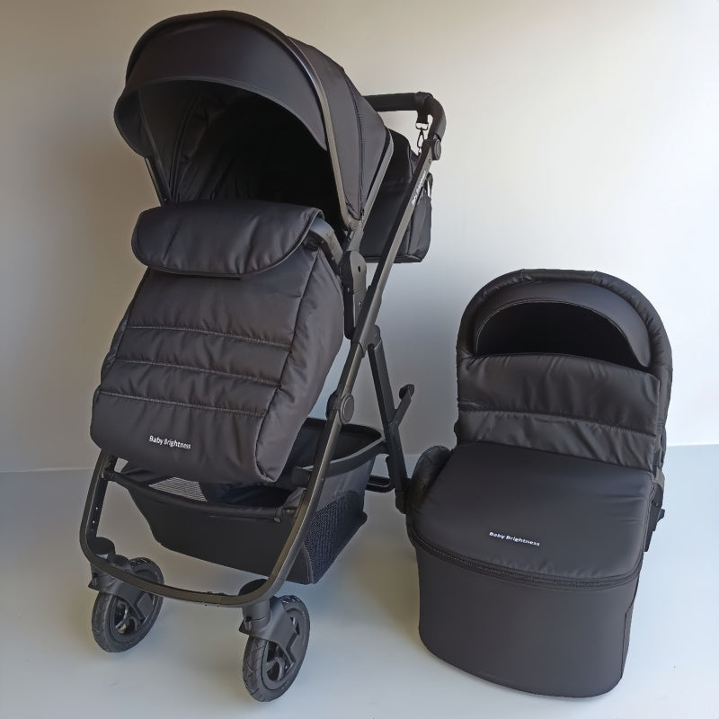 Newborn Pram – Palms 2+ Stroller with Carrycot (Black)