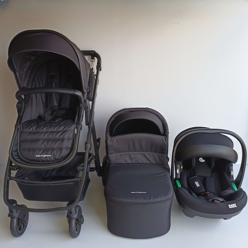 Newborn Pram – Palms 2+ Stroller with Carrycot and Car Seat (Black) - image 13