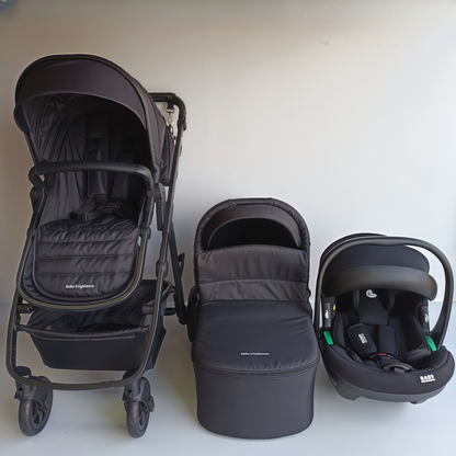 Newborn Pram – Palms 2+ Stroller with Carrycot and Car Seat (Black) - image 13