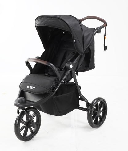 Baby Brightness ELIO Three Wheel Pram And Carrycot - Black