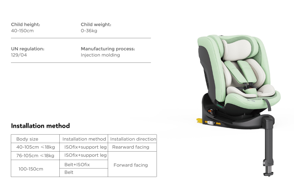 Baby Brightness ArmorMax Pro 360° Rotating Car Seat with Slide Function – Blue