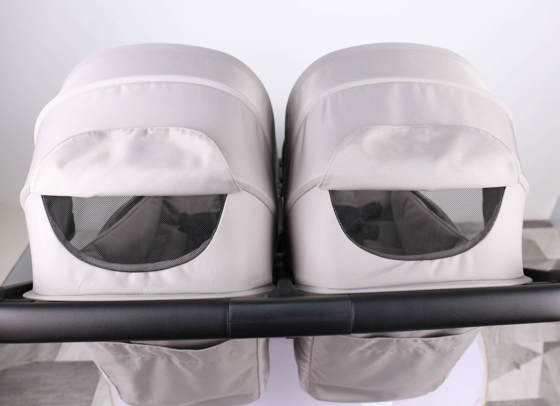 Double Pram – FlexGo Duo double stroller Beige - image 8