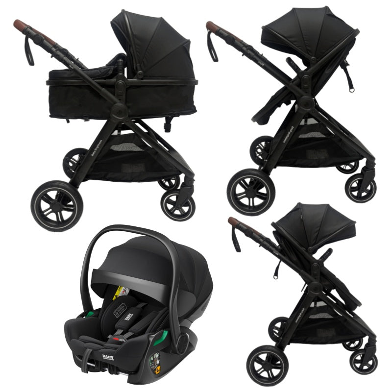 Pre-order Skyra 2-in-1 Newborn Pram & Bassinet Stroller and Reclining Car Seat (Black)
