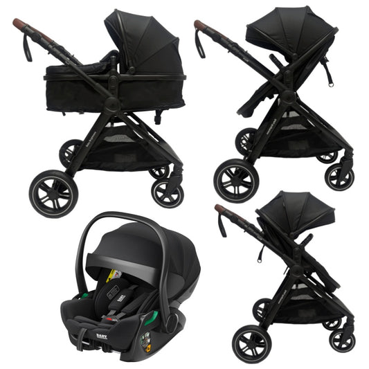 Pre-order Skyra 2-in-1 Newborn Pram & Bassinet Stroller and Reclining Car Seat (Black)